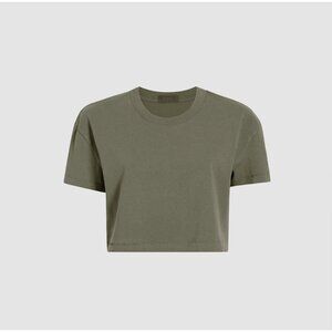 Nuuds Women's Olive Green Vintage Cotton Cropped Tee Sz XL
